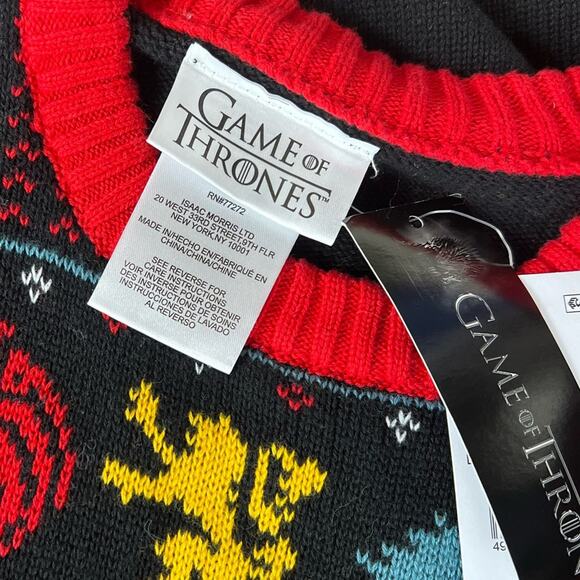 NWT HBO Game of Thrones Westeros Joy to the Realm Christmas Sweater Size M - Picture 5 of 6